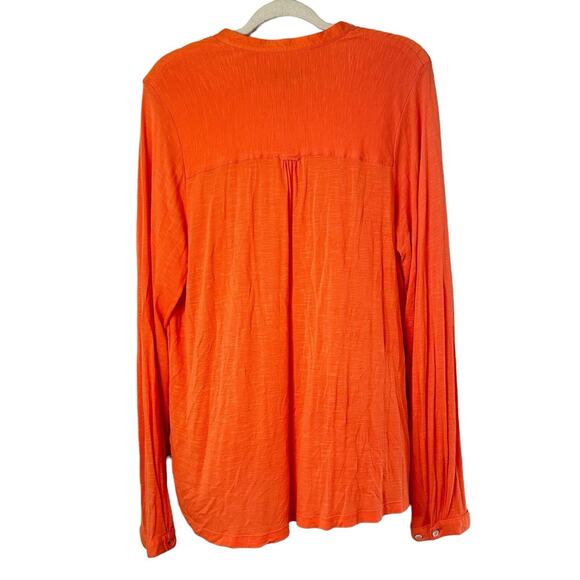 J.‎ Peterman Size XL Blouse Top Orange Button Light Breathable Career  Casual - Picture 2 of 8